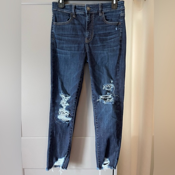 American Eagle Outfitters Denim - American Eagle Outfitters Ripped Hi Rise Jegging Crop